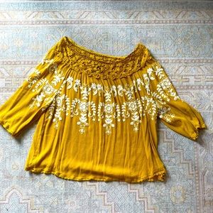 Yellow and floral blouse